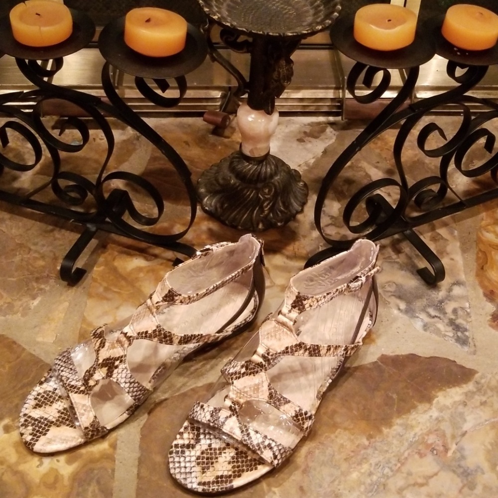 Franco Sarto Animal Print Gladiator Sandals - Picture 1 of 6